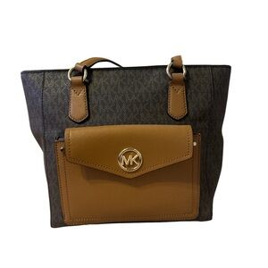 Michael Kors Tan and Black Tote Bag